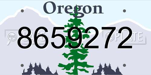 8659272 Oregon License Plate
