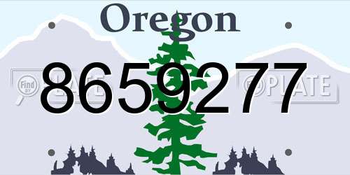 8659277 Oregon License Plate