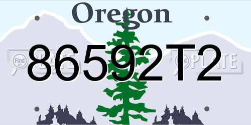 86592T2 Oregon License Plate