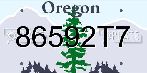 86592T7 Oregon License Plate