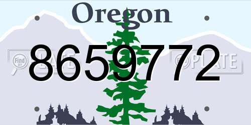 8659772 Oregon License Plate