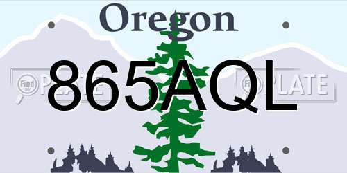 865AQL Oregon License Plate