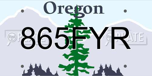 865FYR Oregon License Plate