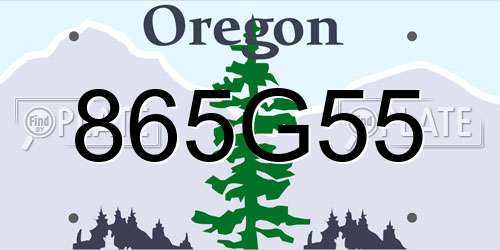 865G55 Oregon License Plate