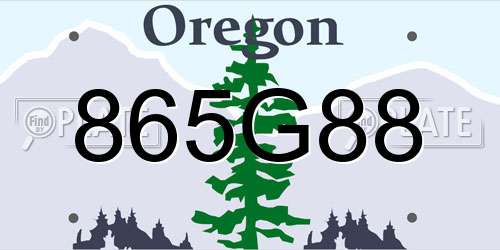 865G88 Oregon License Plate
