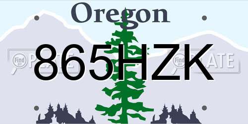 865HZK Oregon License Plate