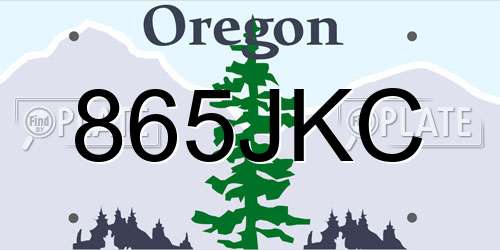 865JKC Oregon License Plate