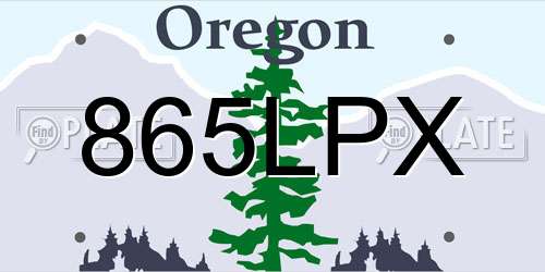 865LPX Oregon License Plate