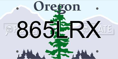 865LRX Oregon License Plate