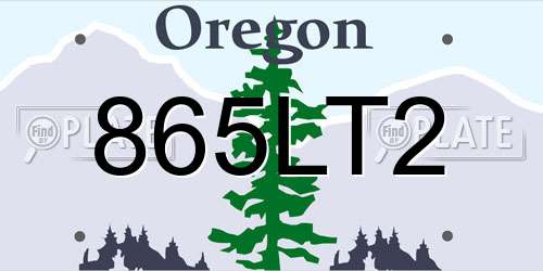 865LT2 Oregon License Plate