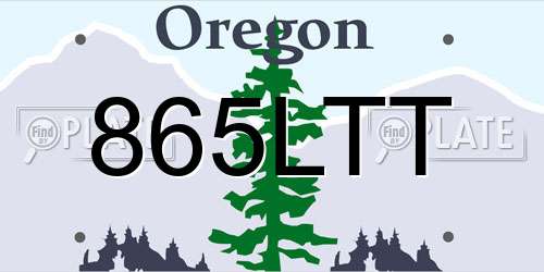 865LTT Oregon License Plate