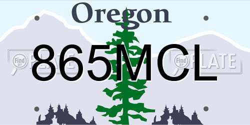 865MCL Oregon License Plate