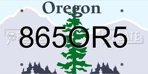 865OR5 Oregon License Plate