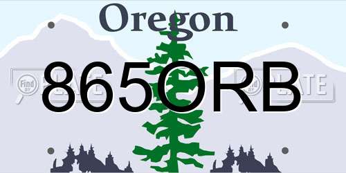 865ORB Oregon License Plate