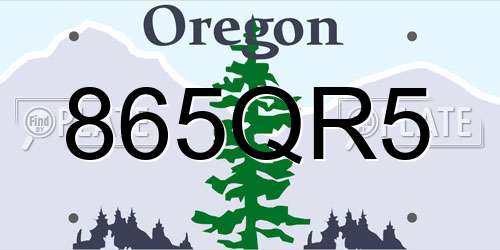 865QR5 Oregon License Plate