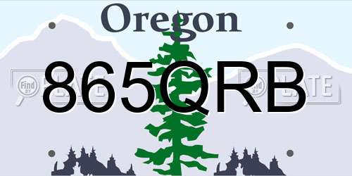 865QRB Oregon License Plate