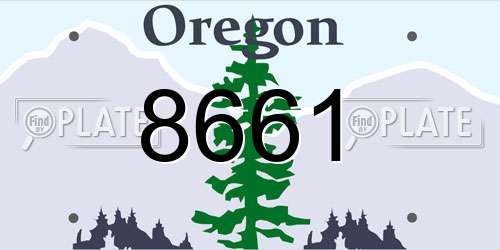 8661 Oregon License Plate
