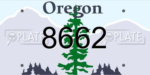 8662 Oregon License Plate