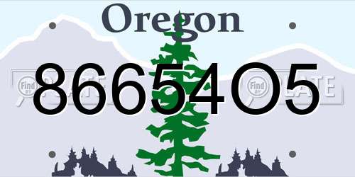 86654O5 Oregon License Plate