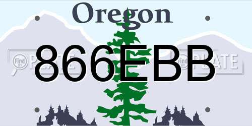 866EBB Oregon License Plate