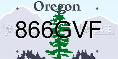 866GVF Oregon License Plate