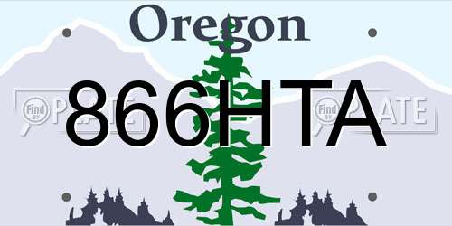 866HTA Oregon License Plate