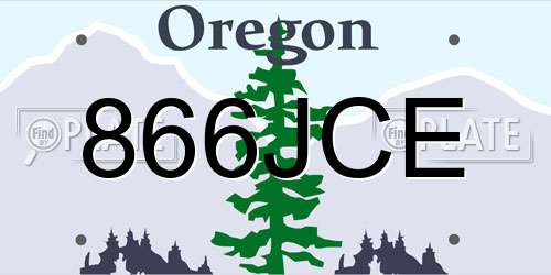 866JCE Oregon License Plate