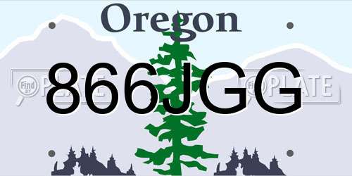 866JGG Oregon License Plate