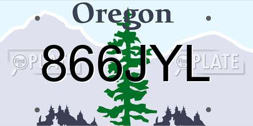 866JYL Oregon License Plate