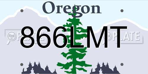 866LMT Oregon License Plate