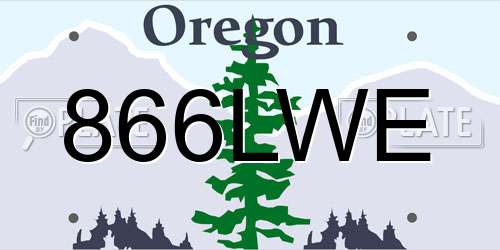 866LWE Oregon License Plate