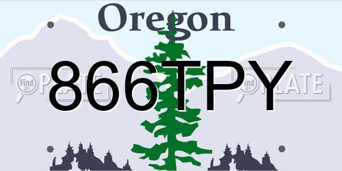 866TPY Oregon License Plate