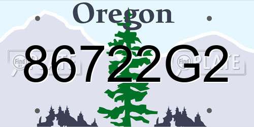 86722G2 Oregon License Plate