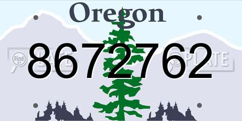 8672762 Oregon License Plate