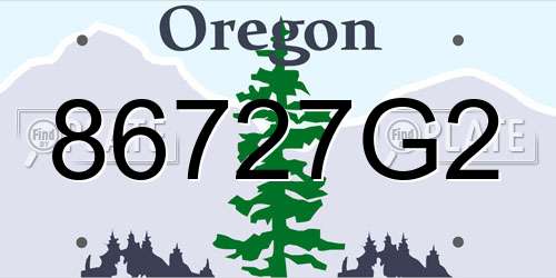 86727G2 Oregon License Plate