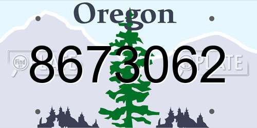 8673062 Oregon License Plate