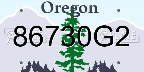 86730G2 Oregon License Plate