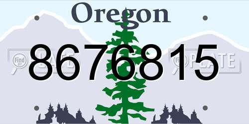 8676815 Oregon License Plate