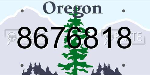 8676818 Oregon License Plate