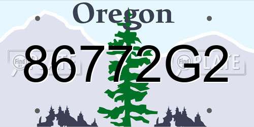 86772G2 Oregon License Plate