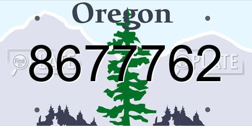 8677762 Oregon License Plate
