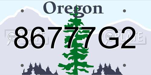 86777G2 Oregon License Plate