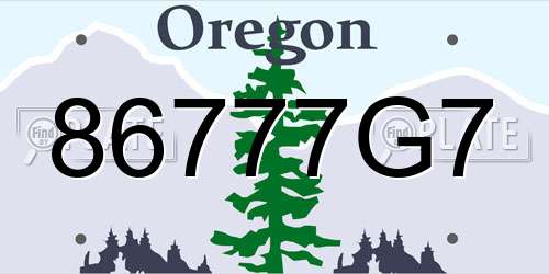 86777G7 Oregon License Plate