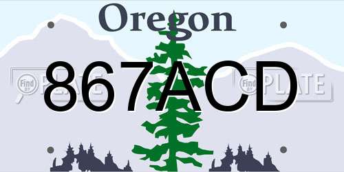 867ACD Oregon License Plate
