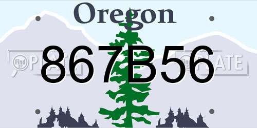 867B56 Oregon License Plate