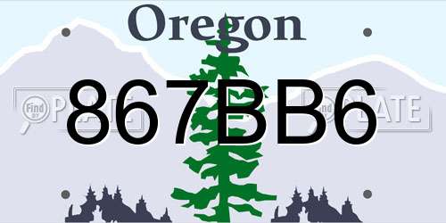867BB6 Oregon License Plate