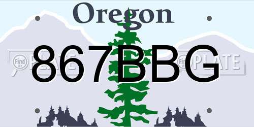 867BBG Oregon License Plate