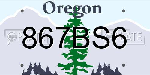 867BS6 Oregon License Plate