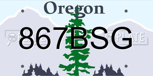 867BSG Oregon License Plate
