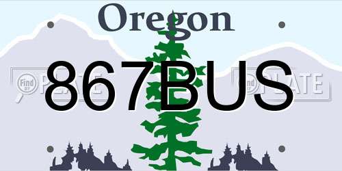 867BUS Oregon License Plate